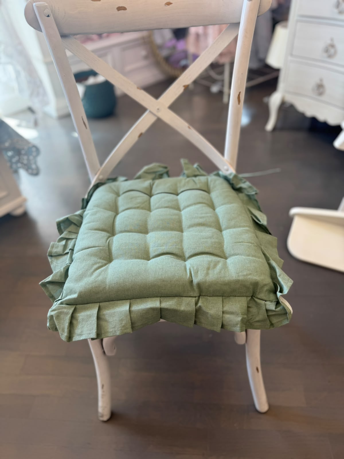 Cuscino da sedia in misto cotone - 2 varianti - 40x40 + 5 cm di volant - Coccole di Casa